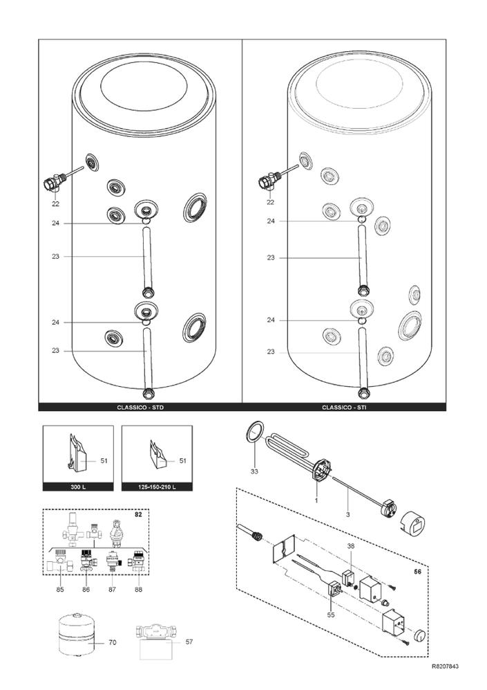 Pièces détachées Ballon Ariston Classico STI 210 - Pièces Express