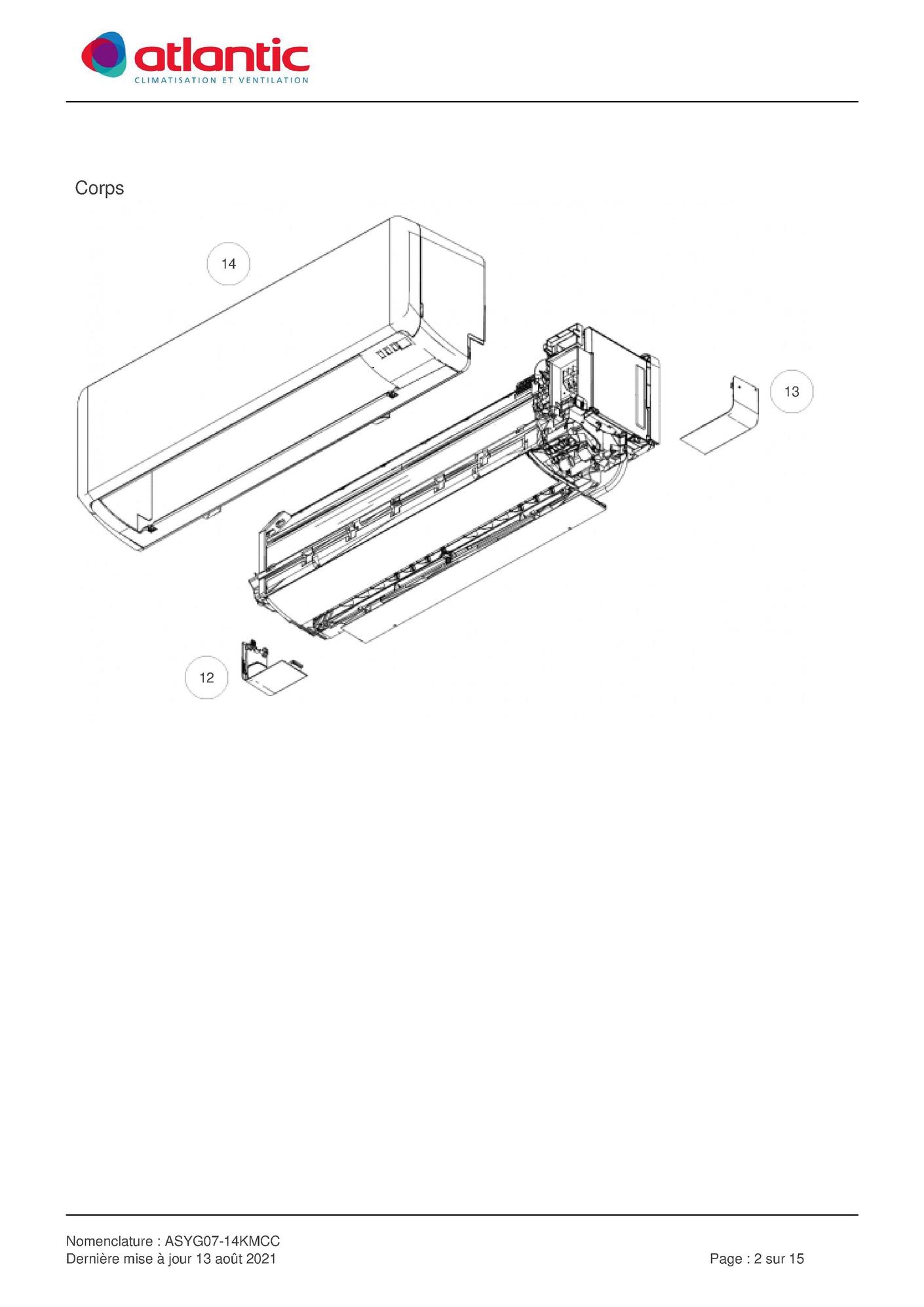 Filtre pour climatiseur mural Atlantic Fujitsu KMCC KMTB Réf. 897637