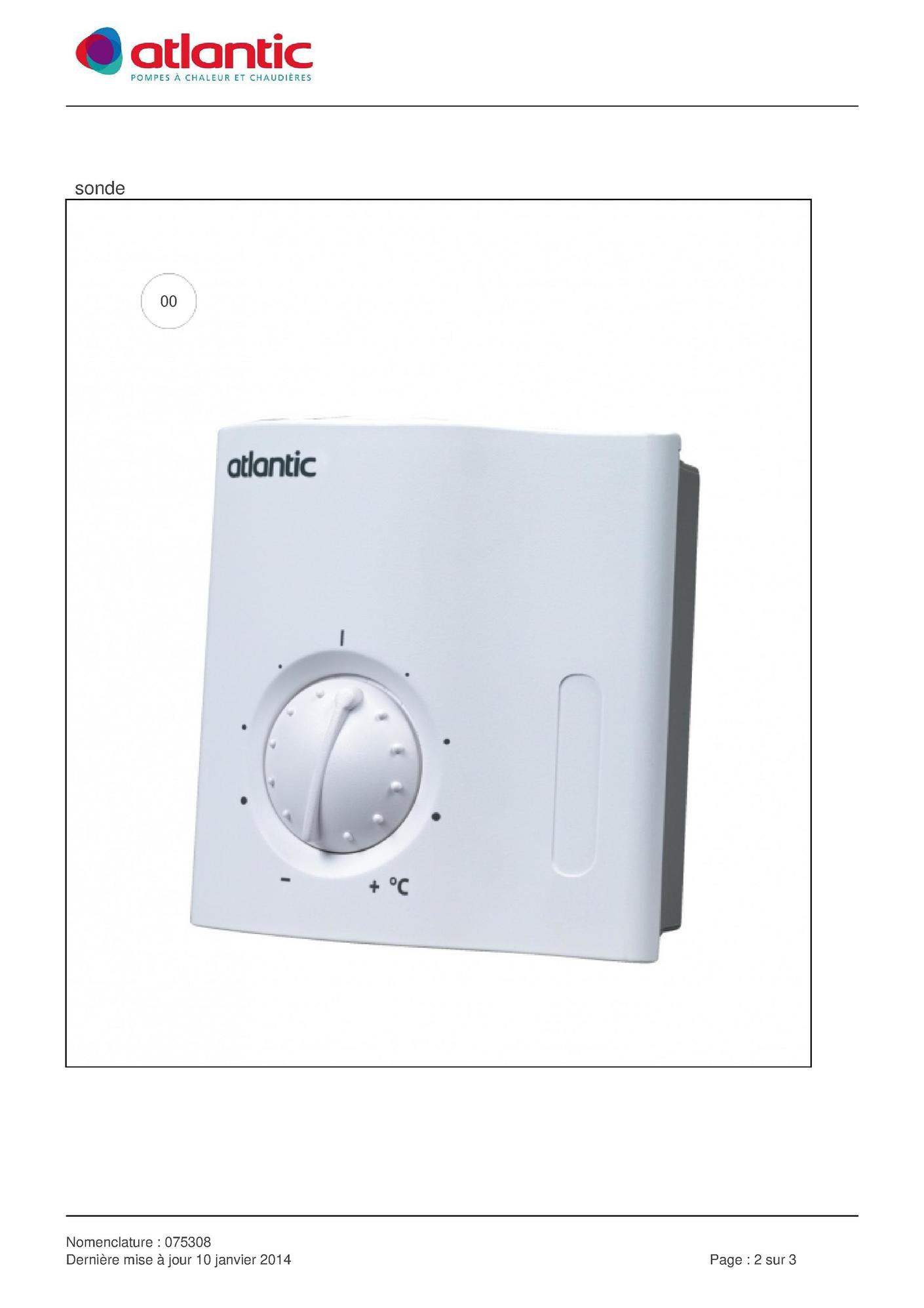 Pièces détachées Accessoire Atlantic SONDE AMBIANCE T37 (075308