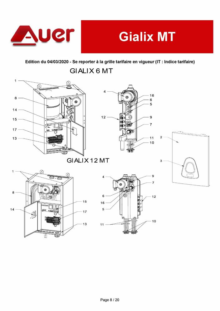 Pièces détachées Chaudière Auer GIALIX 6 MT Pièces Express — free download