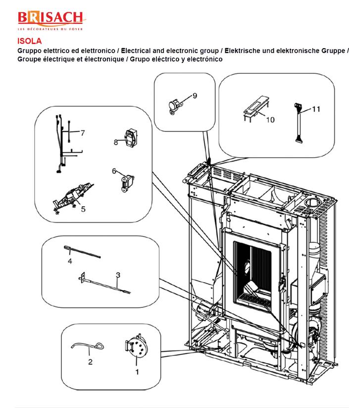 Pièces détachées Poêle Brisach Isola Pièces Express