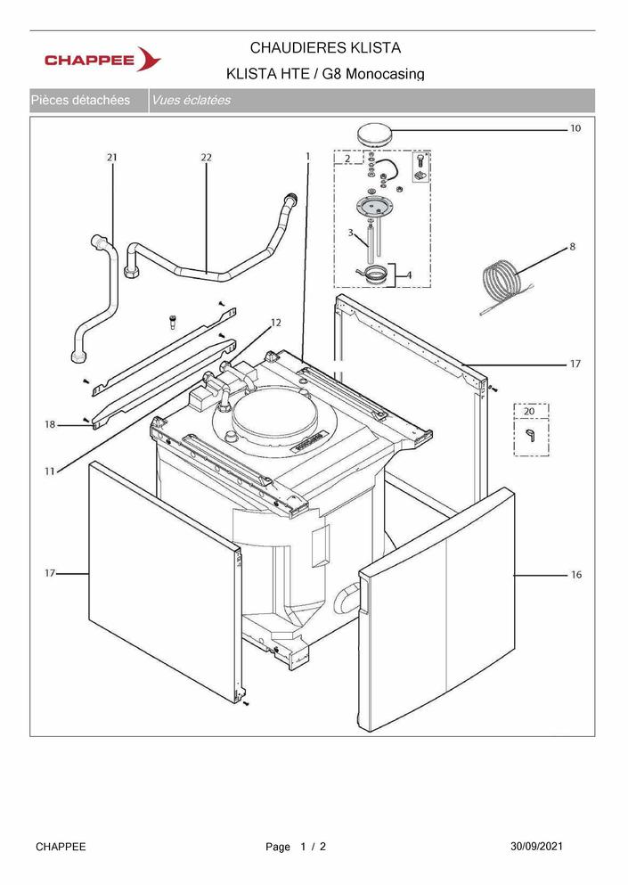Pièces détachées Chaudière Chappee KLISTA HTE G8 Monocasing Pièces — free download