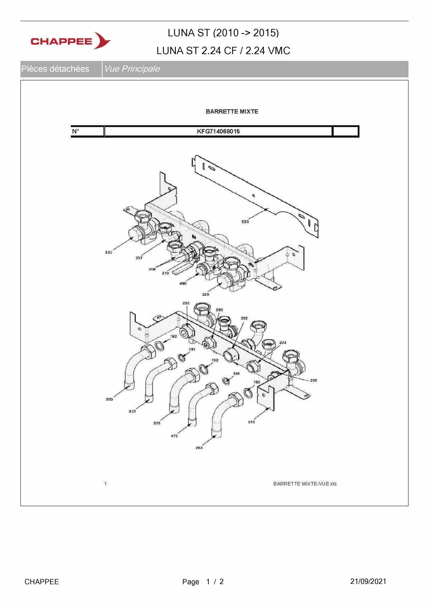 Soupape de securite 3 bars sx9951170 pour Chaudiere Chappee