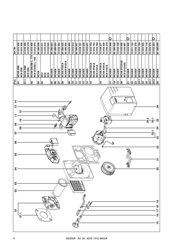 Pièces détachées Brûleur Cuenod NC4, NC6, NC9 H101A Pièces Express — free download