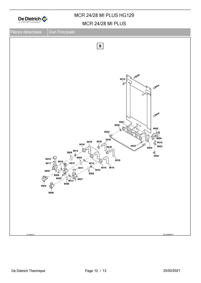 Pièces détachées Module De Dietrich MCR 2428 MI PLUS HG129 Pièces — free download