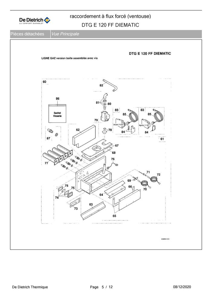 Tableau de commande Diematic Delta pour chaudière de Dietrich - Bricolage
