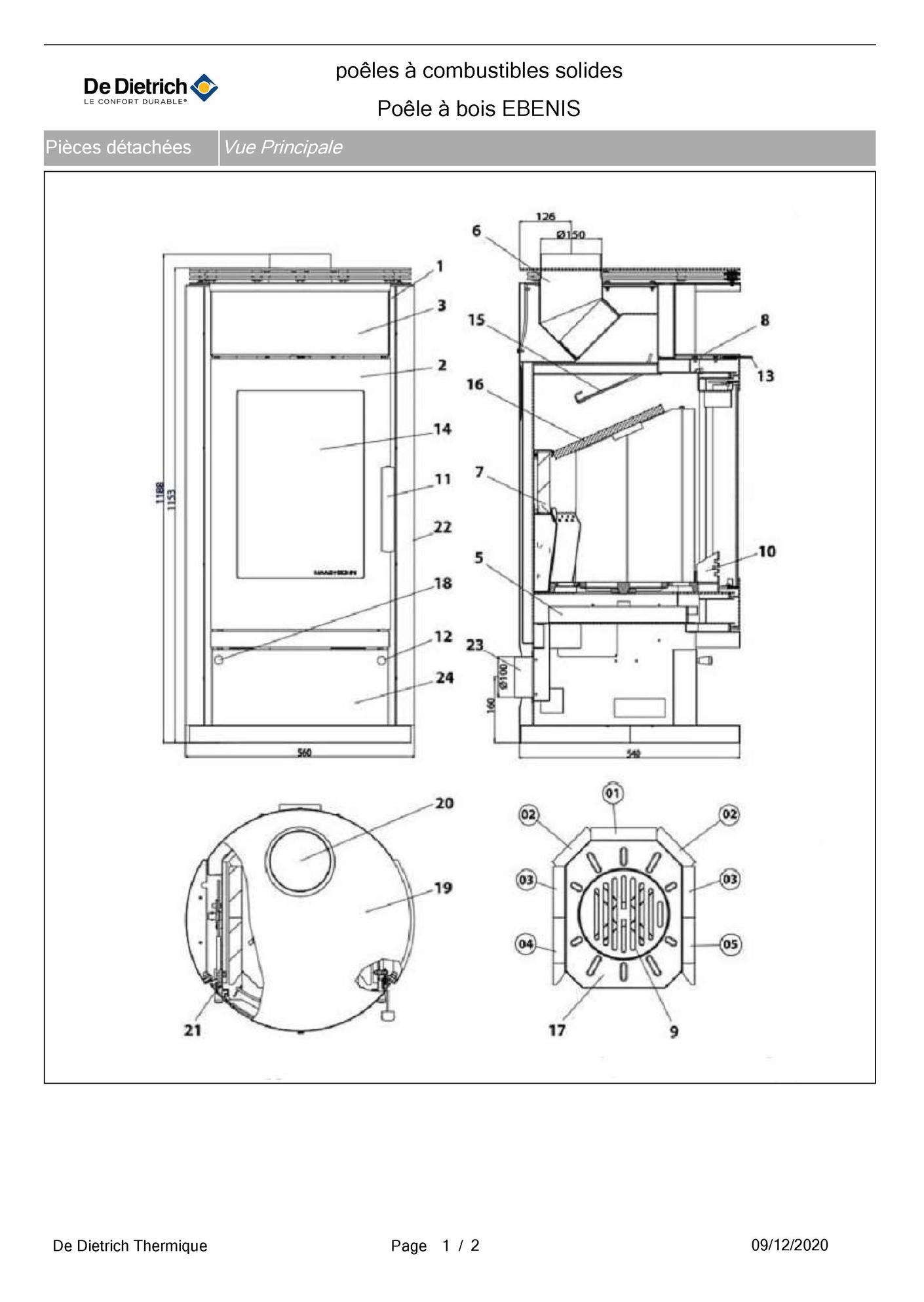 A saisir : poêle à bois De Dietrich Ebenis 6kW d'occasion