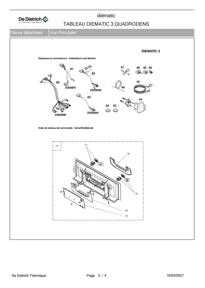 Pièces détachées De Dietrich TABLEAU DIEMATIC 3 QUADRODENS Pièces Express — free download