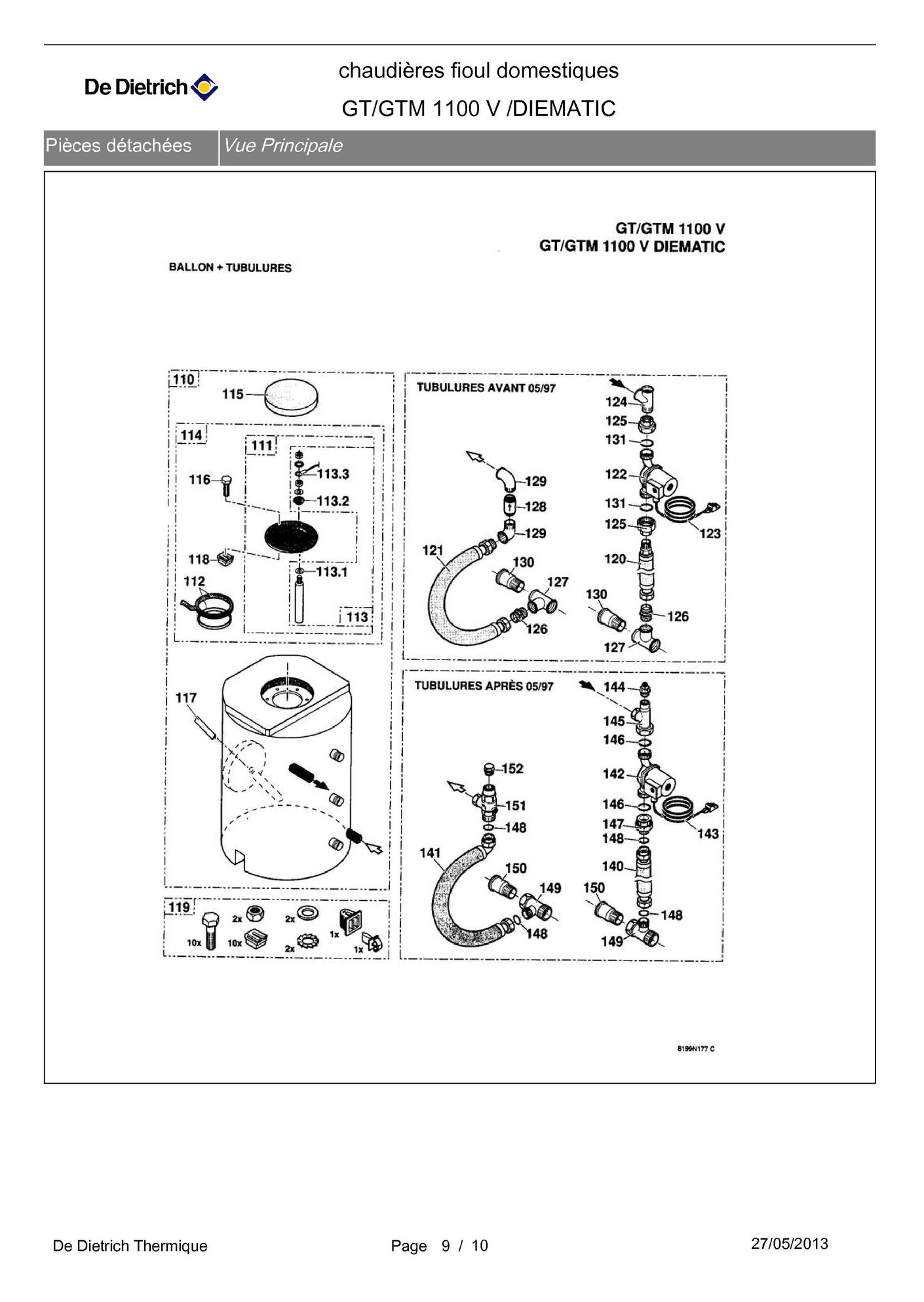 Notice Chaudiere De Dietrich Gt 1100 V