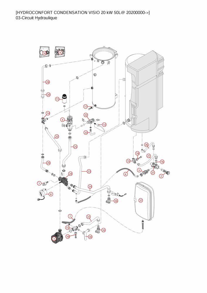 Pièces détachées Chaudière Frisquet HYDROCONFORT CONDENSATION VISIO 20 — free download
