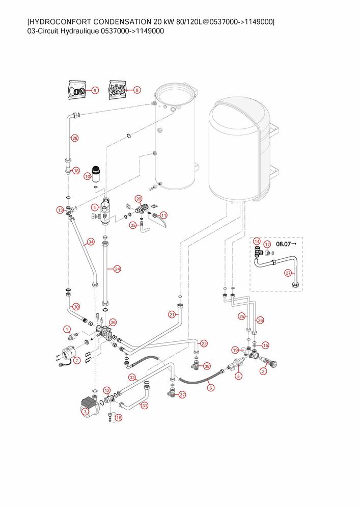 Pièces détachées Chaudière Frisquet HYDROCONFORT CONDENSATION 20 kW 80 — free download