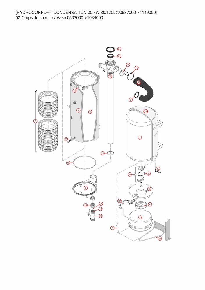 Pièces détachées Chaudière Frisquet HYDROCONFORT CONDENSATION 20 kW 80 — free download