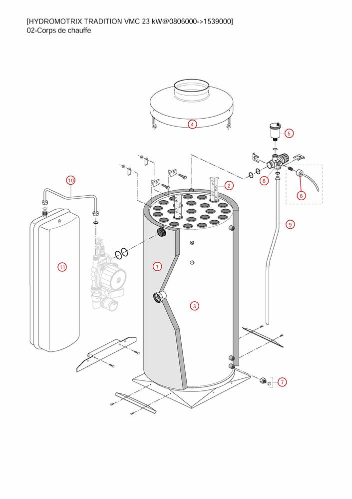Pièces détachées Chaudière Frisquet HYDROMOTRIX TRADITION VMC 23 kW — free download