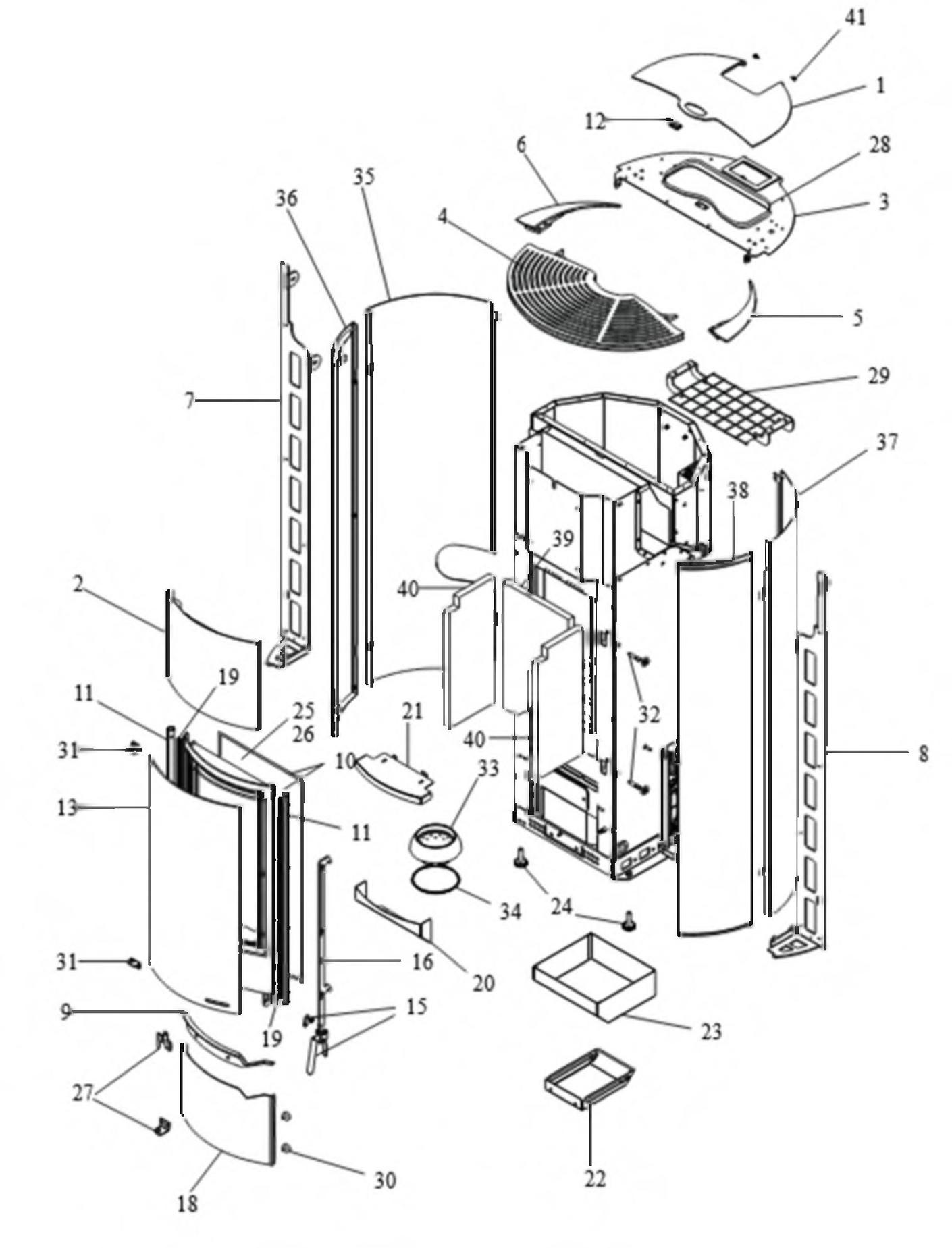 Grille de protection inférieure poêle PALAZZETTI Lola