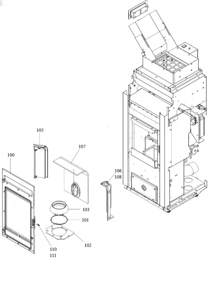 Pièces détachées Poêle Palazzetti ECOFIRE 9 KW DA RIVESTIMENTO NEW — free download