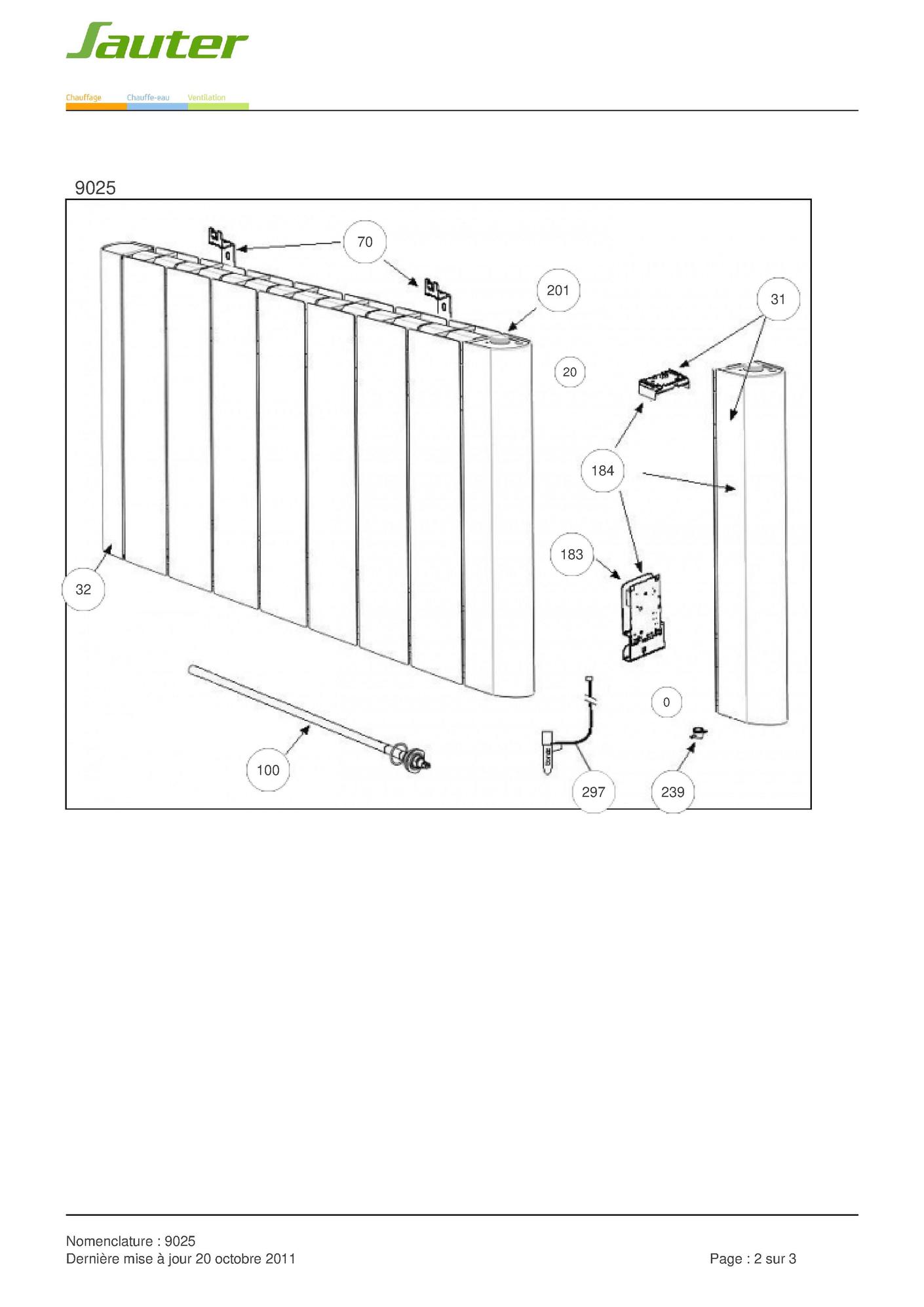 Pièces détachées Radiateur Sauter MADISON FLUIDE 1500W (577315