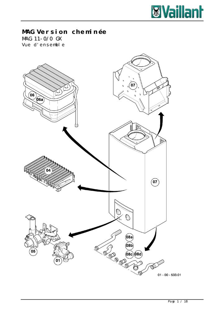 Pièces détachées Chauffe-eau Vaillant MAG 11 - Pièces Express