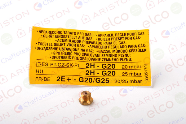 Injecteur bruleur principal Ariston 289001