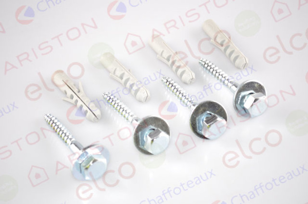 Kit 4 chevilles-2 vis-4 rond Ariston 65101325
