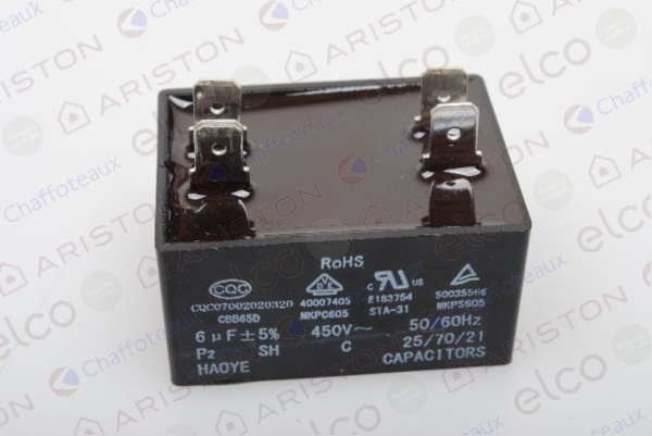 Condensateur compresseur 6uf Ariston 65109341