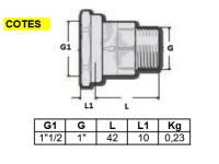 Clapet anti thermosiphon M26x34 - Ecrou tournant F40x49 Thermador CATET