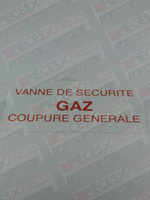 Etiquette Vanne de Securite Gaz Coupure General Coditherm CZ01