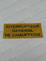 Etiquette Interrupteur General de Chaufferie Coditherm CZ02