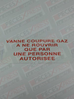 Etiquette Vanne Coupure Gaz Coditherm CZ06