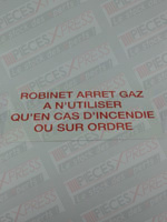 Etiquette Robinet Arret Gaz Coditherm CZ07