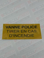 Etiquette Vanne Police Tirer en Cas D'incendie Coditherm CZ11