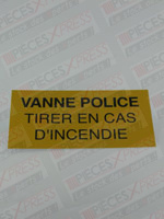 Etiquette Vanne Police Tirer en Cas D'incendie Coditherm CZ11