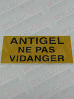 Etiquette Antigel Ne Pas Vidanger Coditherm CZ40