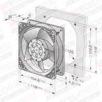 Ventilateur 120x120x38 19w 2650rpm Generic EBM4650N