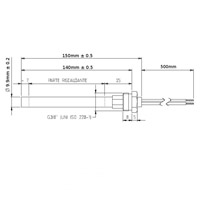 Bougie avec raccord fileté de 3/8" 300w 140mm SE Generic 14701005