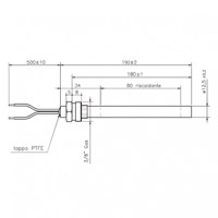 Bougie avec raccord fileté de 3/8" 350w 180mm SE Generic 14701011