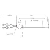 Bougie avec raccord fileté de 3/8" diam.12,5mm 235w 110mm Generic 14701032