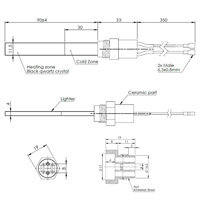 Bougie cristal de quartz 300w avec raccord fileté de 3/8" Generic 14701063