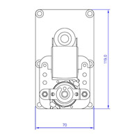 Motoréducteur T3 2RPM toles 25mm Ø9,5mm Generic 14702003