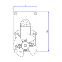 Motoréducteur T3 5,3RPM toles 50mm Ø8,5mm Generic 14702010