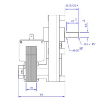 Motoréducteur T3 1RPM toles 19mm Ø9,5mm Generic 14702011