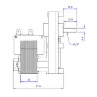 Motoréducteur T3 2RPM toles 32mm Ø9,5mm Generic 14702014