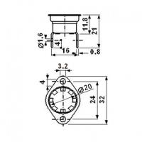 Thermostat bimétallique avec bride 80 °C Generic 14704013