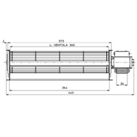 Ventilateur tangentiel 360x40mm DX-SX Fergas Generic 14706037