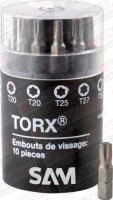 Barillet embouts TORX 1/4 pour matériaux durs Sam Outillage E-112-TJ10