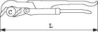 Cle serre-tube modele suedois 45° 12 Sam Outillage 634-12