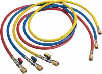 3 flexibles, longueur 90cm, 1/4  - 1/4  ( jaune), 1/4  - 5/16  (rouge, bleu) avec vanne TF-FRJB90V-CV Teddington