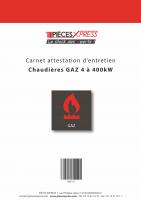 Attestation d'entretien gaz format A4 489117 Pièces Express