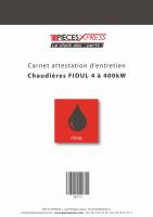 Attestation d'entretien fioul format A4 489119 Pièces Express