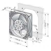 Moteur ventil 120x120x38 13w 1900rpm Generic EBM4586Z