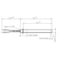 Bougie sans raccord Ø12,5mm 350w 160mm + bride  14701021